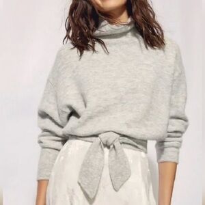 Wilfred Light Gray Cowl Neck Sweater